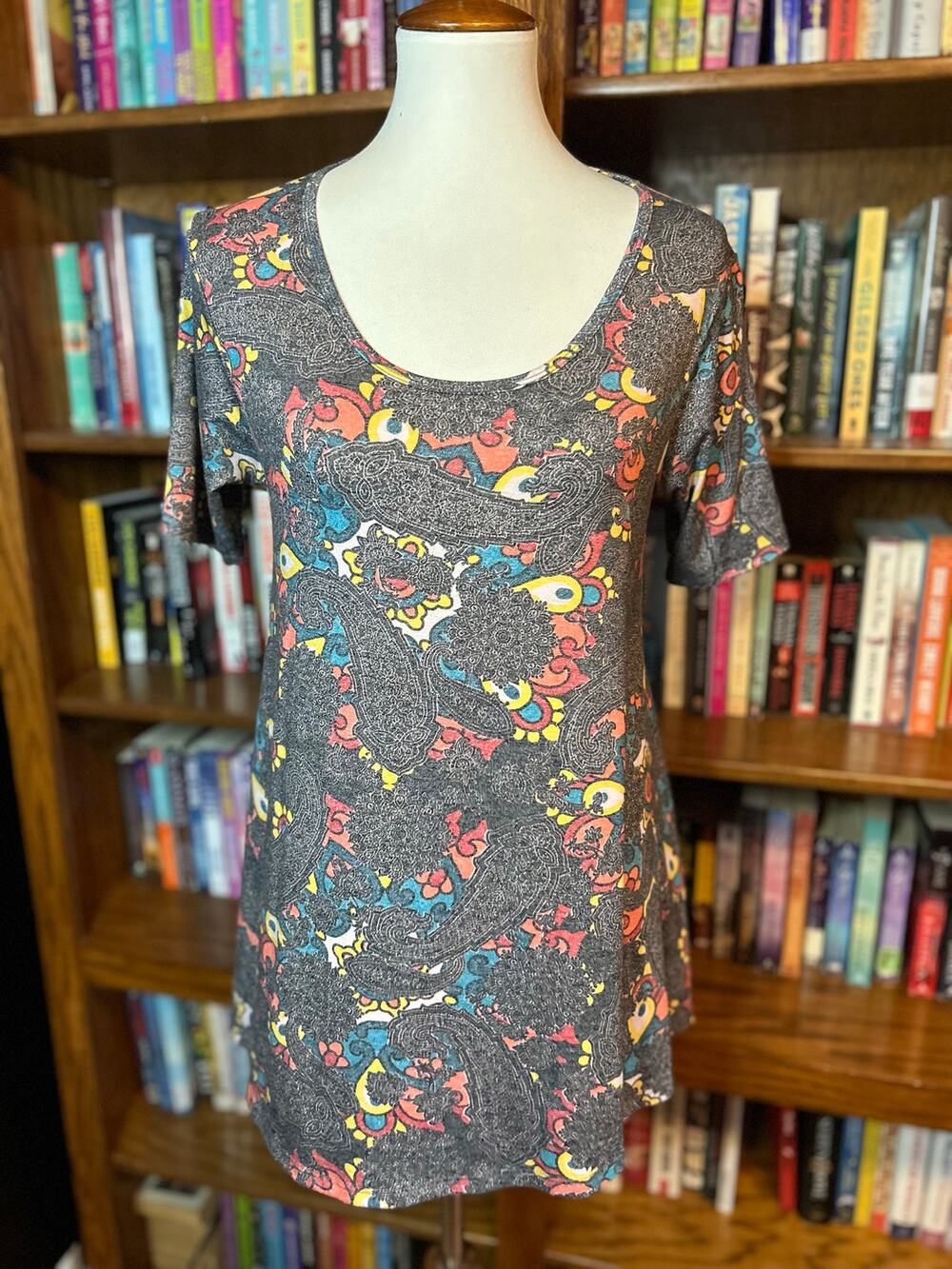Multicolored paisley fit and flare tunic